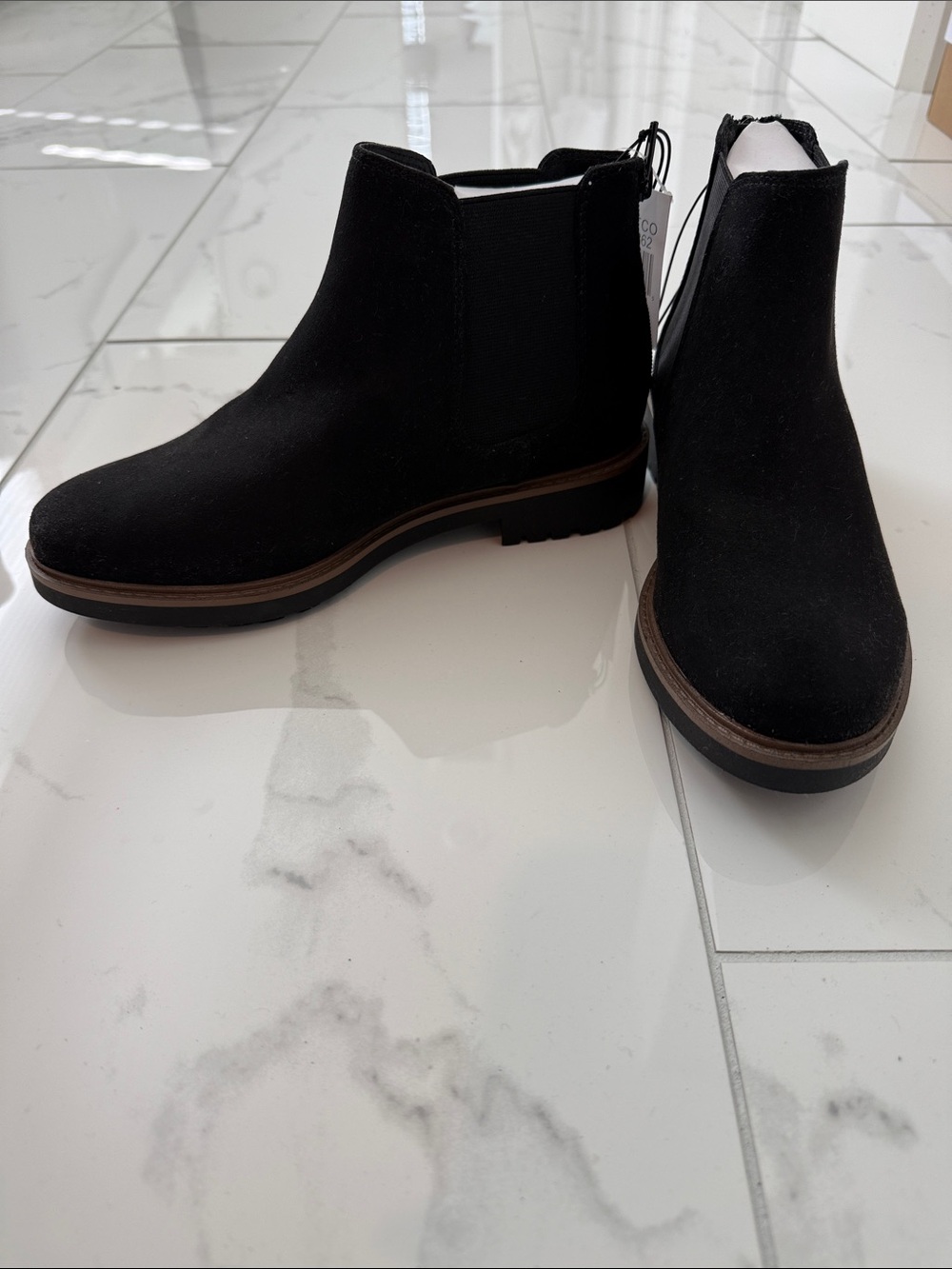 Kensie Black Suede Chelsea Ankle Boots